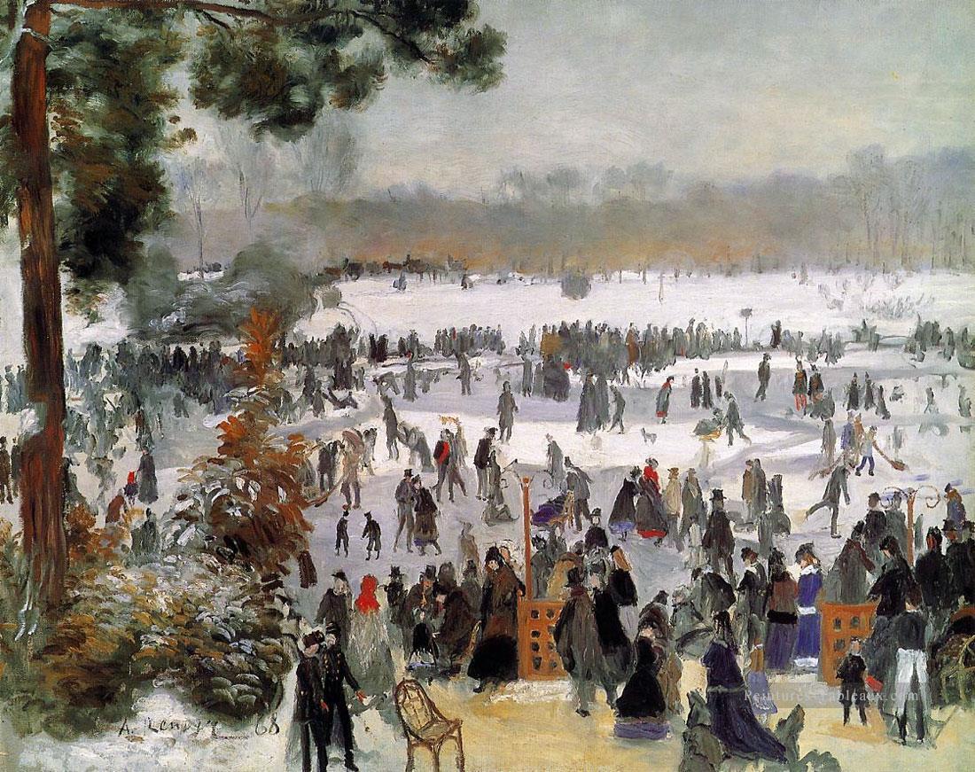 patineurs sur le bois de boulogne Pierre Auguste Renoir Peintures à l'huile